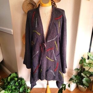 Baluchi OS Cardigan Sweater Grey Unique  Fall